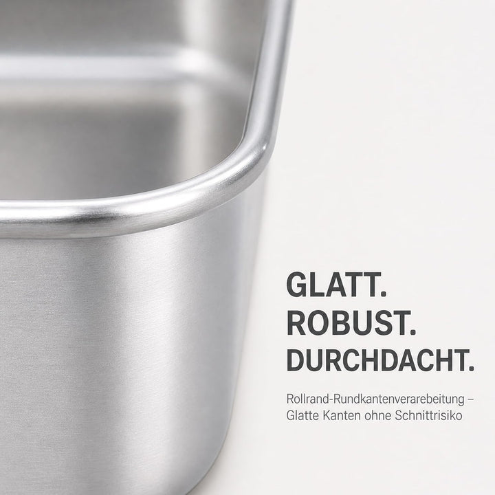 ZOENHOU 3 Stück Brotbackform Edelstahl, Kastenform Gross | 33x15x6,5cm Rechteckig Kastenbackform, To
