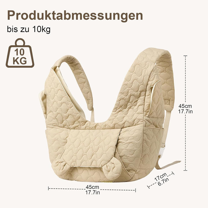 Hundetragetasche Bis 10 Kg, Freihändige Front Hunderucksack mit Verstellbarem Gurt, Bequeme Hunde Tr
