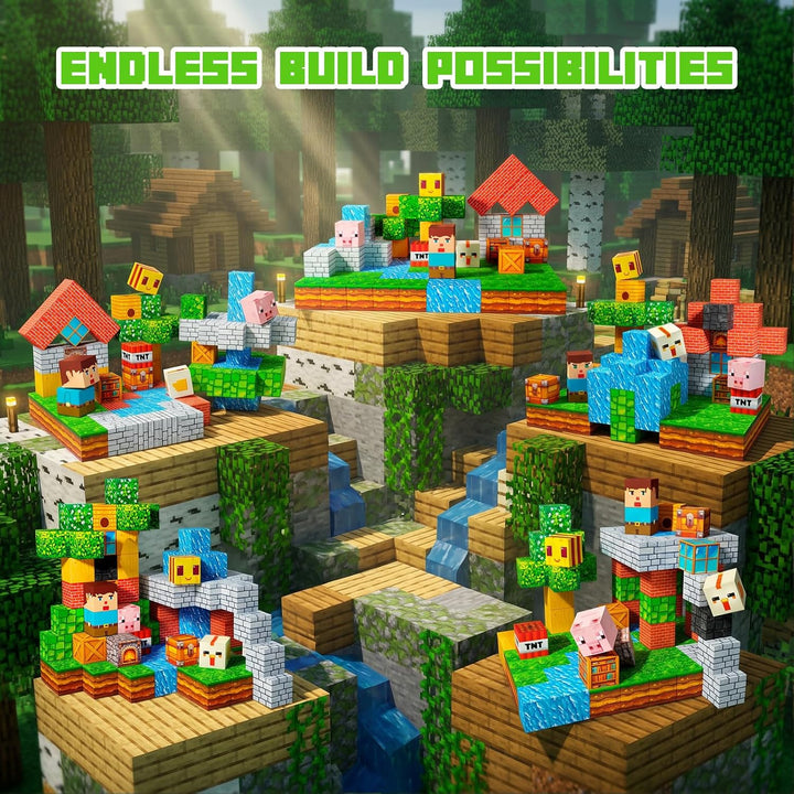 Magnetwürfel 100 Stück – Wald-Abenteuer Bauset, Magnetbausteine 2 cm