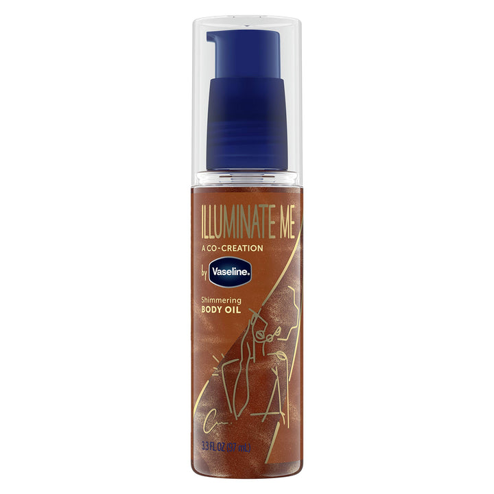 Vaseline Illuminate Me Shimmering Body Oil Created for Melanin Rich Skin Body Oil Illuminates Skin w