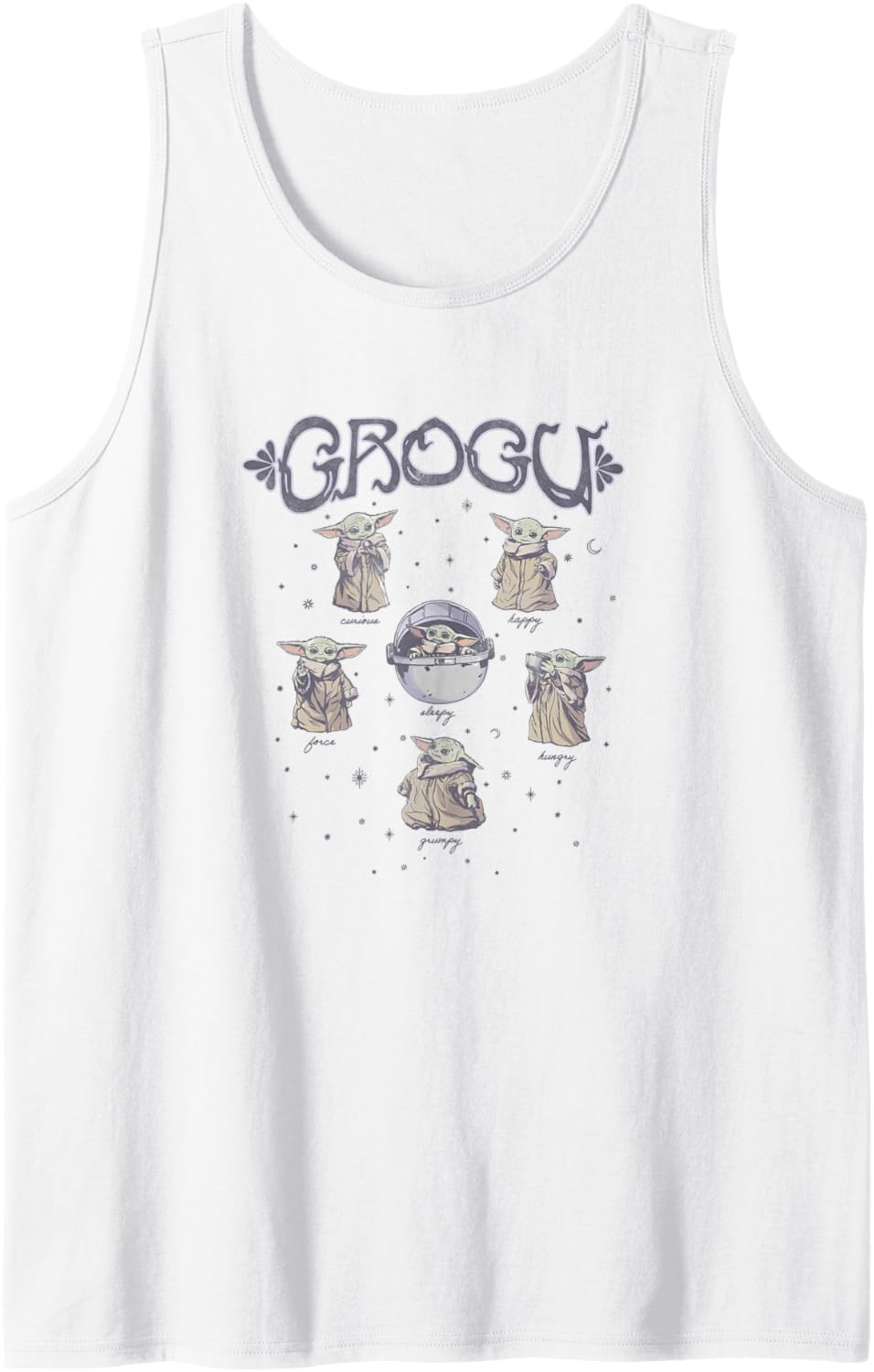 Star Wars: The Mandalorian Grogu 6 Characters in Space Tank Top