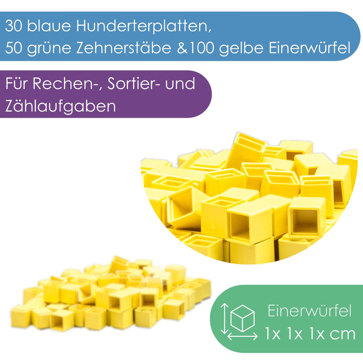 WISSNER® RE-Plastic Dienes Dezimal-Rechenmaterial (184 Teile)