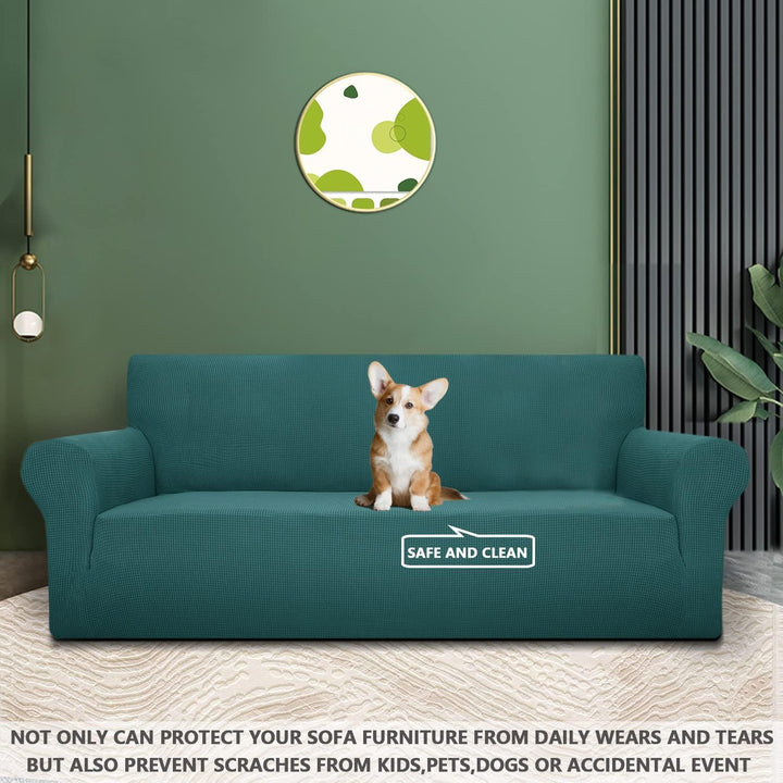 YSTELLAA Stretch Sofa überzug 1 Sitzer, Super Elastisch Sofabezug Mit Armlehnen Waschbarer, kratzfes