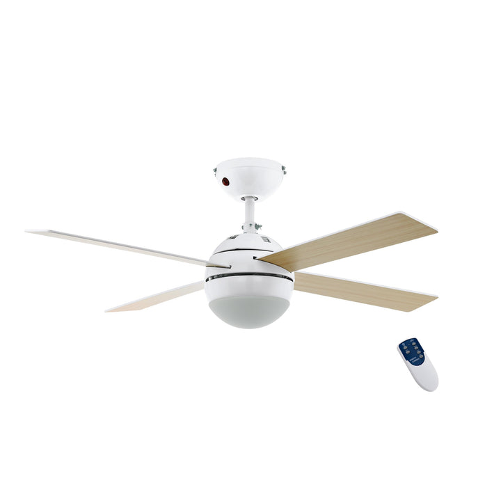 EGLO LED Deckenventilator Losciale, mit Fernbedienung, 4 Flügel Ventilator mit Beleuchtung, Ventilat
