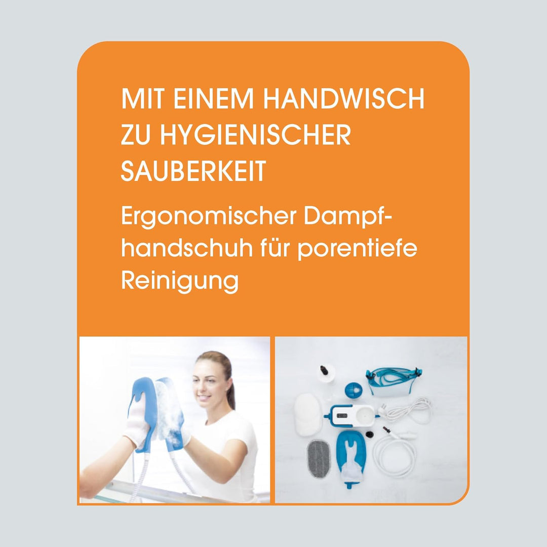 LIVINGTON SteamTouch - Ergonomischer Handdampfreiniger - Dampfreiniger - Entfernt Schmutz mit der Kr