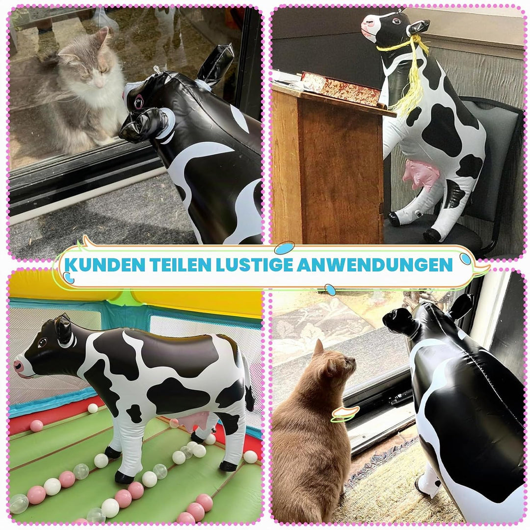 Aufblasbare Kuh, 94 cm lang, aufblasbar, riesig, aufblasbar, Dekoration, Tierparty-Zubehör, Pool-Par