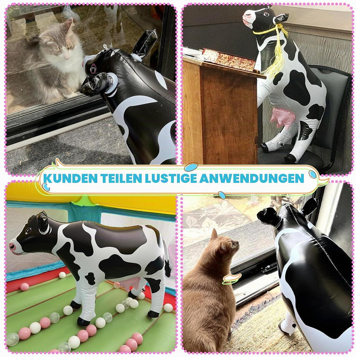 Aufblasbare Kuh, 94 cm lang, aufblasbar, riesig, aufblasbar, Dekoration, Tierparty-Zubehör, Pool-Par