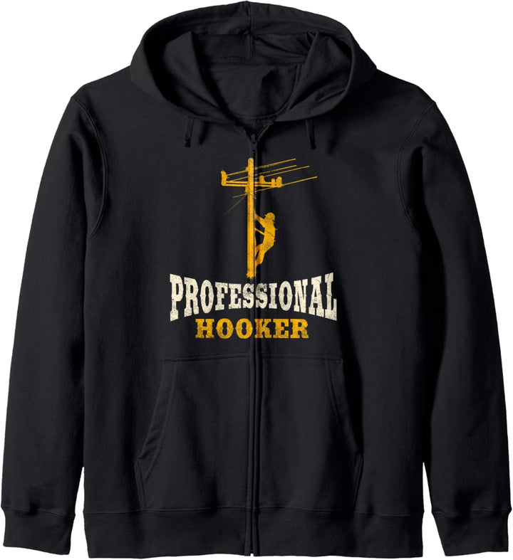 Lineman Geschenke Line Worker Professional Hooker Kapuzenjacke