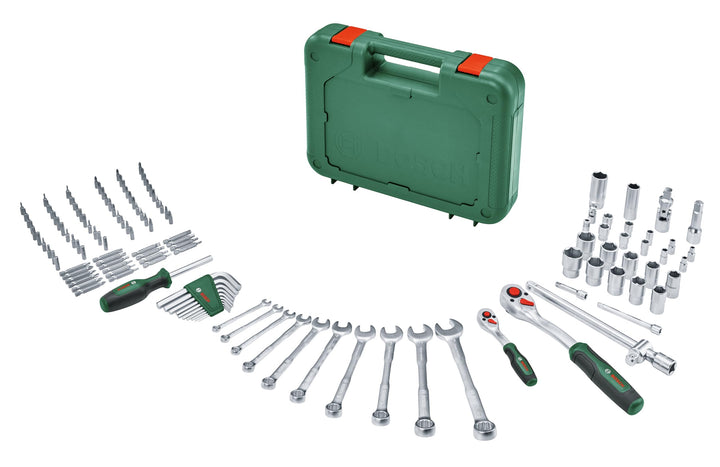 Bosch Advanced Handwerkzeug-Set 132-teilig (für Schraub- und Befestigungsaufgaben; Hochwertige Mater