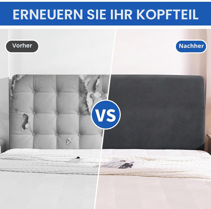 Ystyle Stretch Staubdicht Bettkopfteil Bezug, 150CM, Dunkel Grau Dunkel Grau 150CM (Geeignete Breite