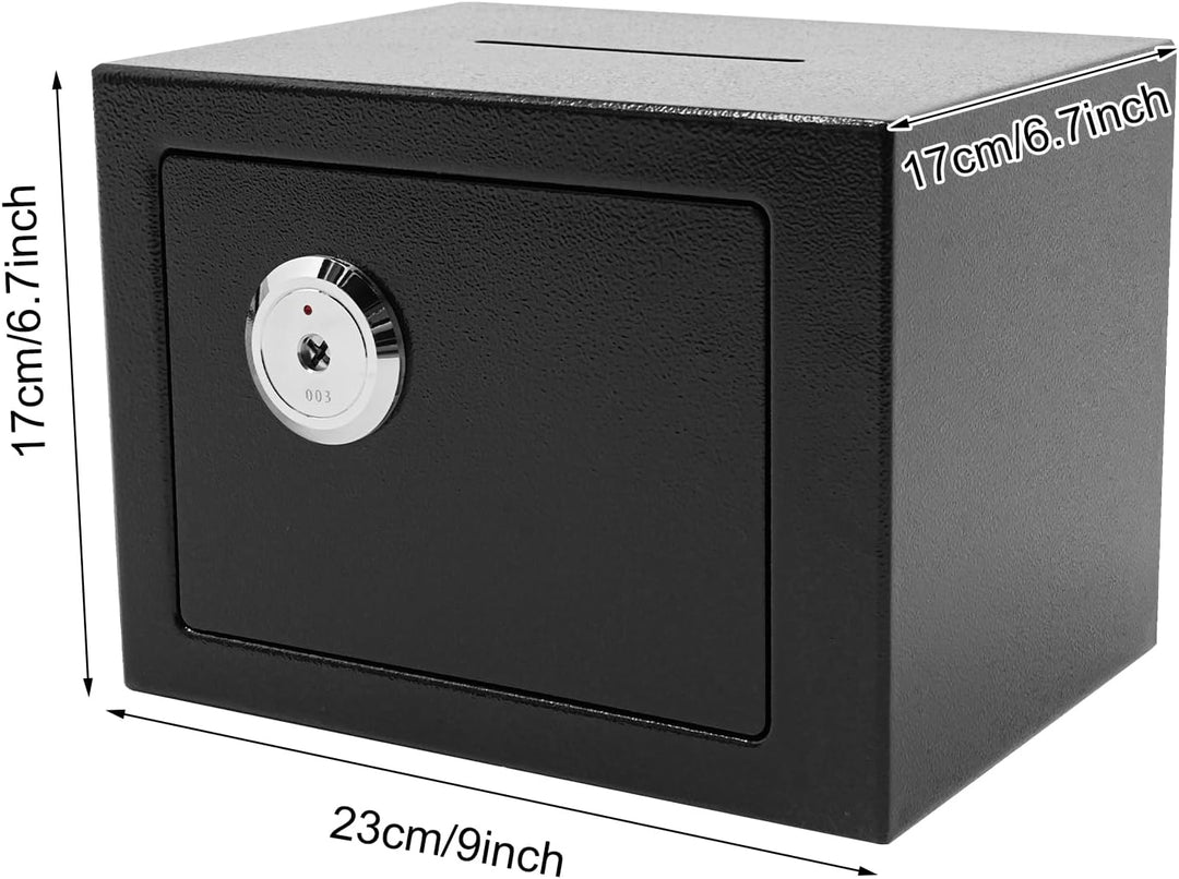 Tresor Safe mit Einwurfschlitz – Spartresor aus Stahl (4,6L) – Münzbetrieben, Mechanisches Schlüssel