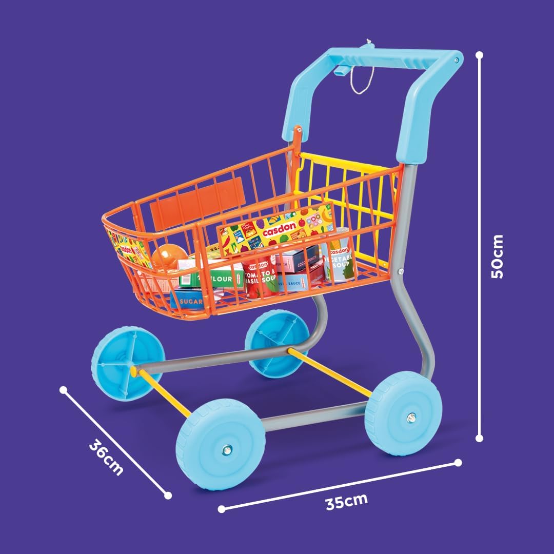 Einkaufswagen-Set mit Einkäufen für Kinder bunt Supermarkt