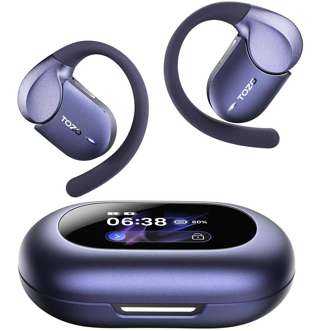 TOZO Open X2 Pro Open-Ear Kopfhörer, Smart Display, LDAC Hi-Res Audio, KI Blau, Blau