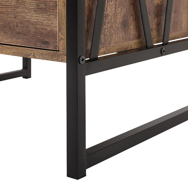 Beliani Regal braun Holzoptik 1 Schublade Faserplatte Keene