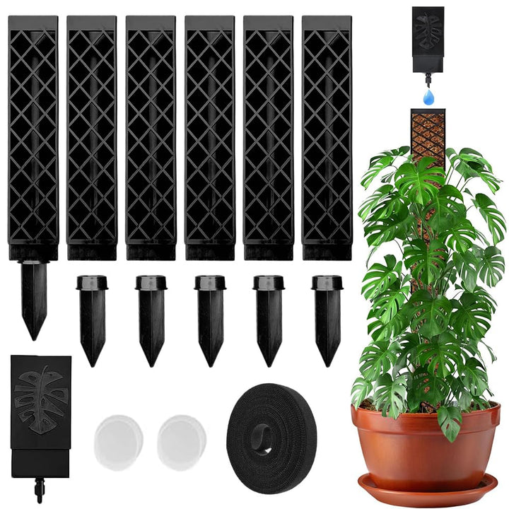 6pcs Moosstab für Monstera Rankhilfe, Selbstbewässerung Moosstab,mit Giesshilfe und Kabelbinder, Pfl