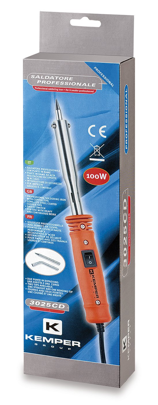 Kemper 3025 CD Lötkolben mit Spitze gebogen/gerade, Durchmesser 11 mm