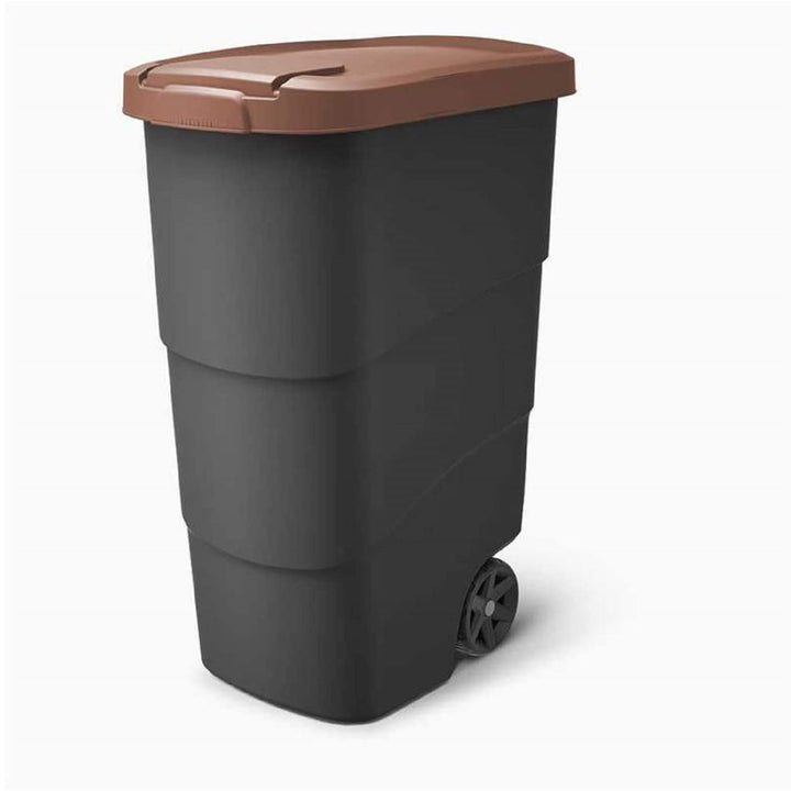 Prosperplast Wheeler 90L Müllbehälter mit Rädern und Deckel Mülltonne Müllgrossbehälter Grossmüllton