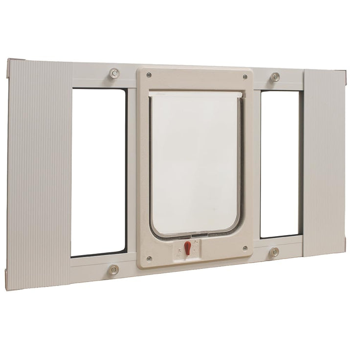 Ideal Pet Products Schiebefenster für Haustiere, Aluminium, verstellbare Breite 68,6 cm bis 81,3 cm,