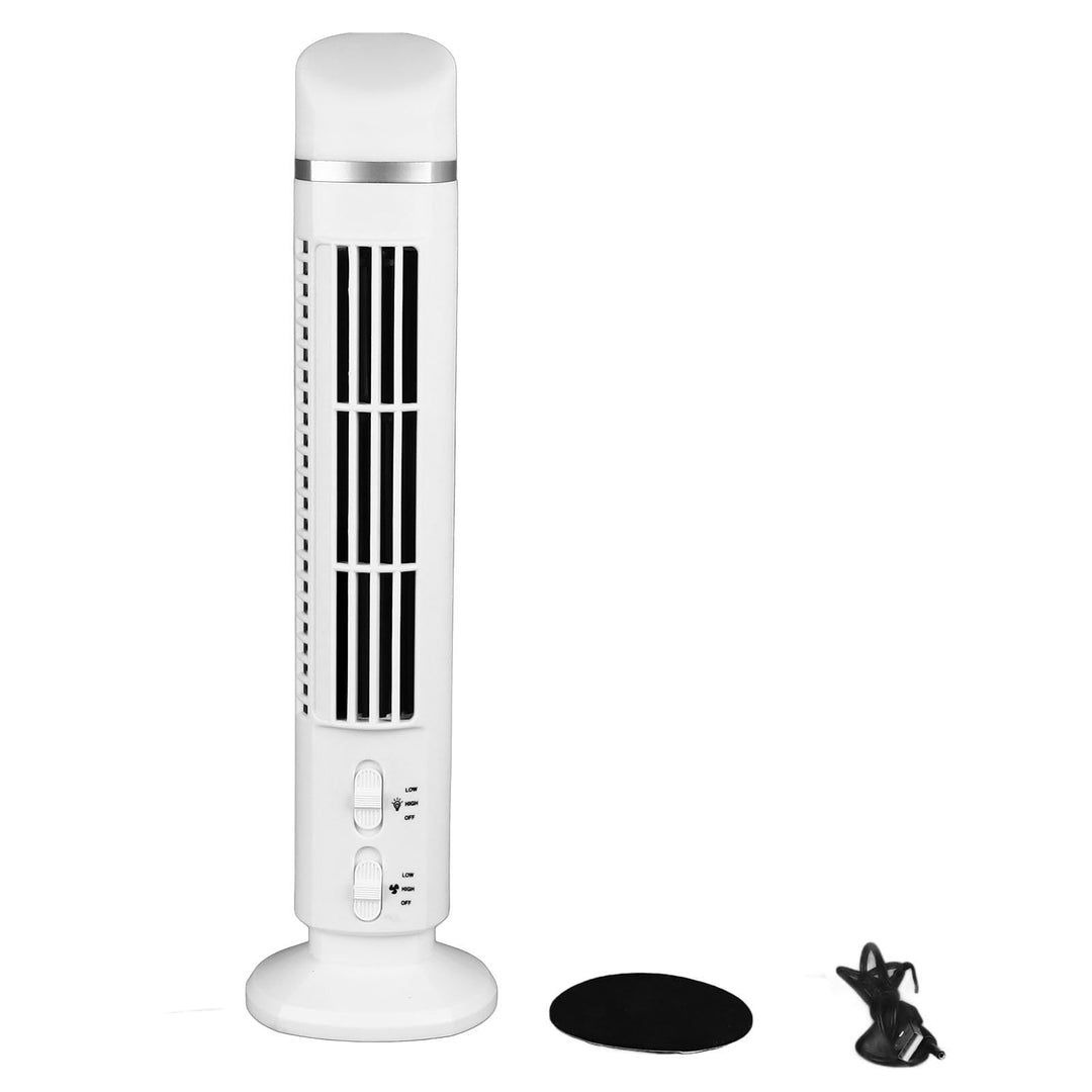 HERCHR Flügelloser Turmventilator, tragbarer Mini-Tischventilator mit USB-Anschluss und sanfter Bele