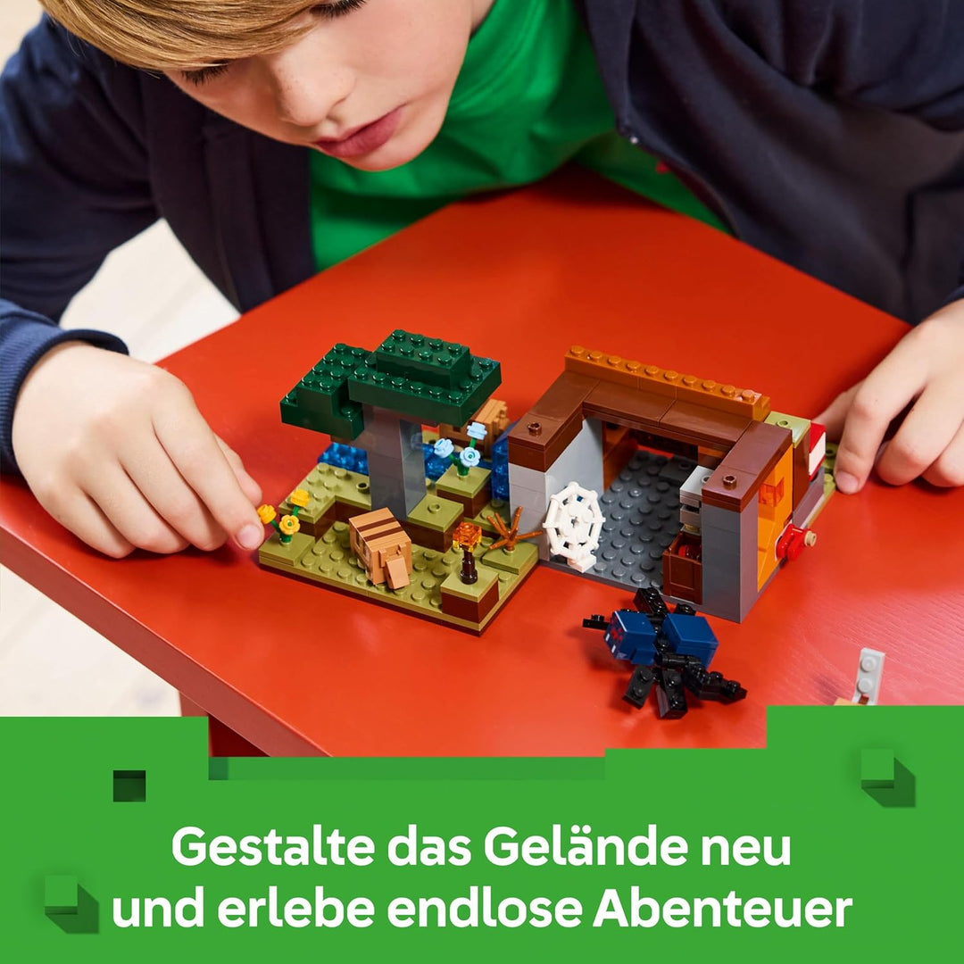 LEGO Minecraft Die Expedition zur Gürteltiermine, Set mit Minifigur aus dem Videospiel, Bauspielzeug