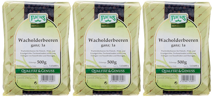Fuchs Wacholderbeeren ganz, 3er Pack (3 x 500 g), 3