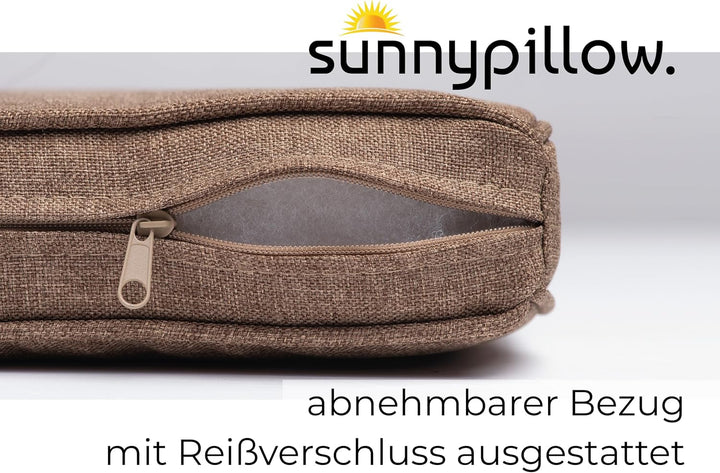 sunnypillow 4er Set Stuhlkissen wasserdicht UV-lichtecht 50 x 50 x 5cm | Polsterauflage Auflage für