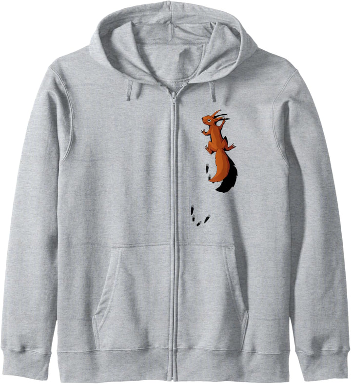Nagetier mit Spuren | kletterndes Eichhörnchen Kapuzenjacke