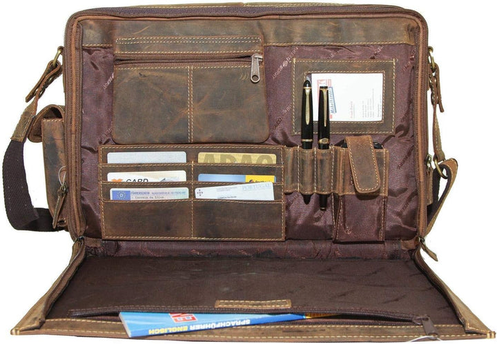 Greenburry VINTAGE 1718-25 Leder Lehrertasche | Aktentasche | für 15.4" Notebooks