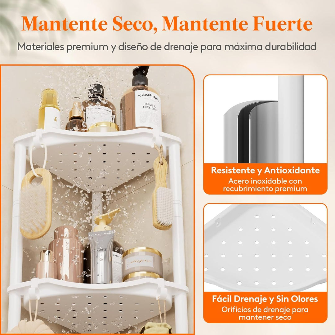 Lifewit 4 Ablagen Duschablage Stehend, Plastik Ecke Duschregal, Ablage Dusche Dusch Organizer für Ba