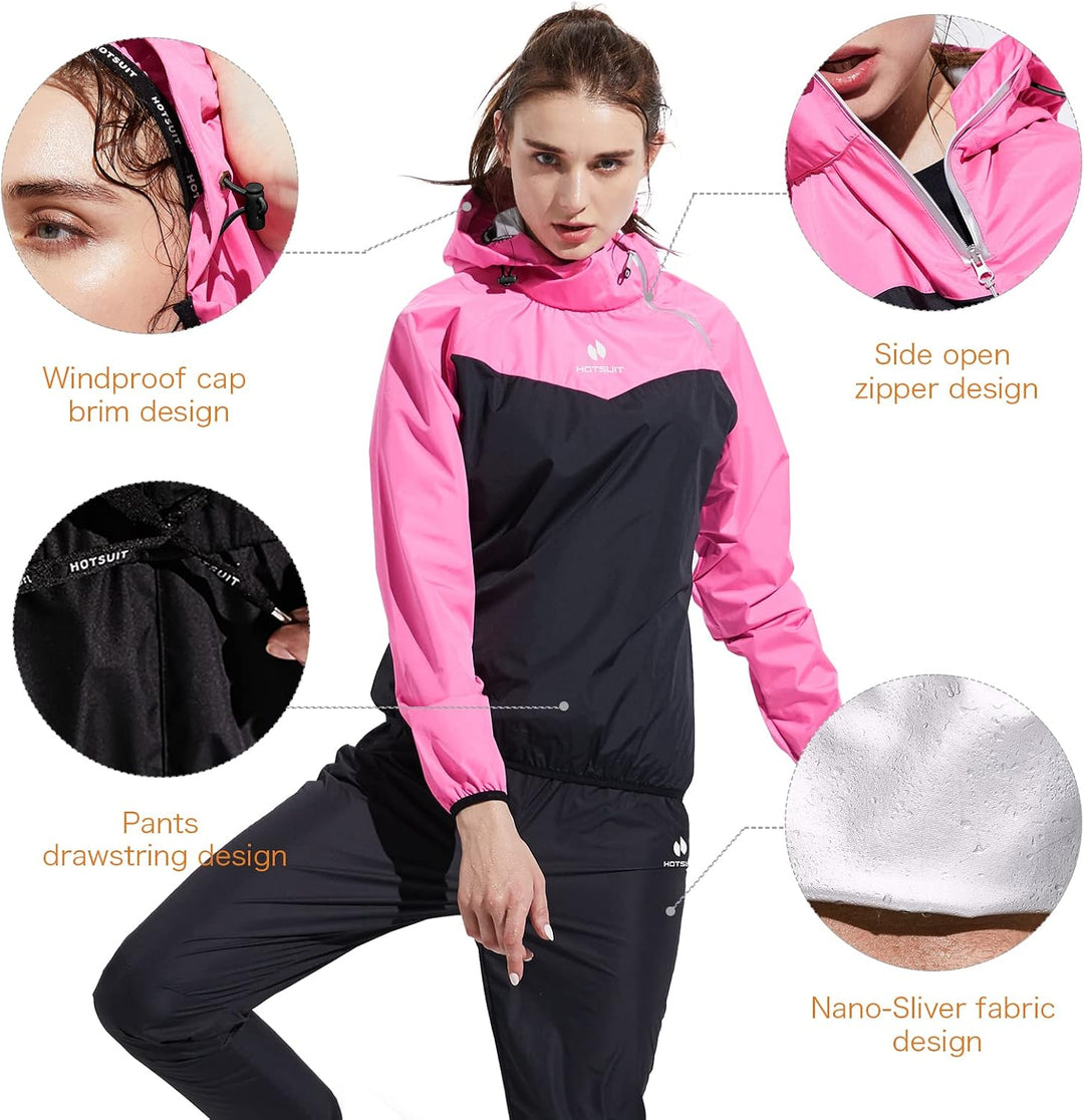 HOTSUIT Schwitzjacke/Schwitzanzug Damen Sauna Trainingsanzug Sportanzug Schwitzanzug Fitness Trainin
