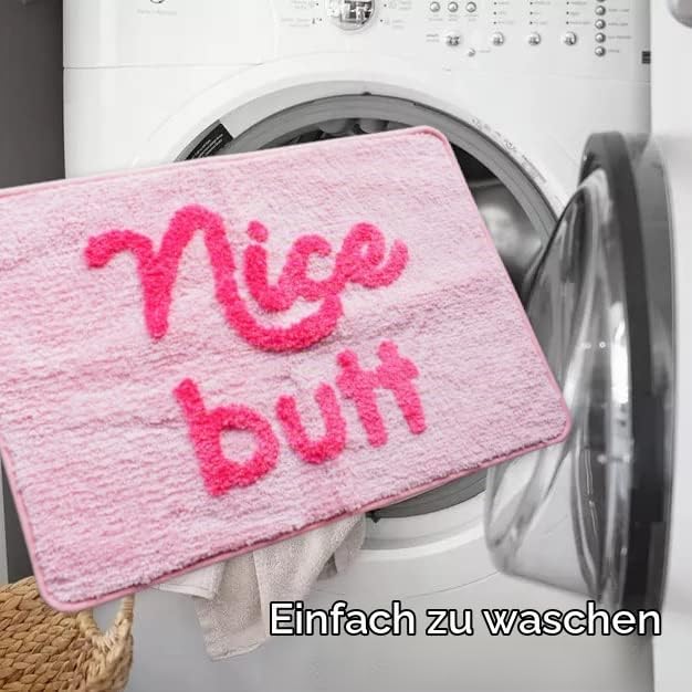 Nice Butt Badematte, rosa Hintern, lustig, niedlich, Badezimmerteppich, Pfirsich-Blush-Teppich, Dusc