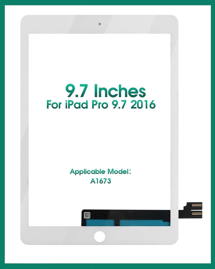 SRJTEK Ersatz-Touchscreen für iPad Pro 9.7 2016 Generation mit gehärtetem Glas + Werkzeug (kein LCD,