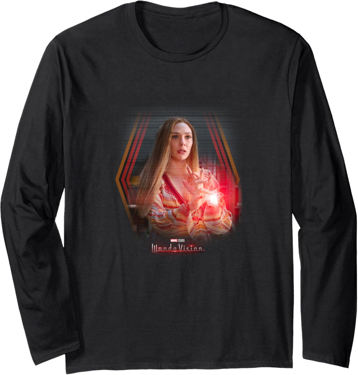 Marvel WandaVision Red Scarlet Glitch Portrait Langarmshirt