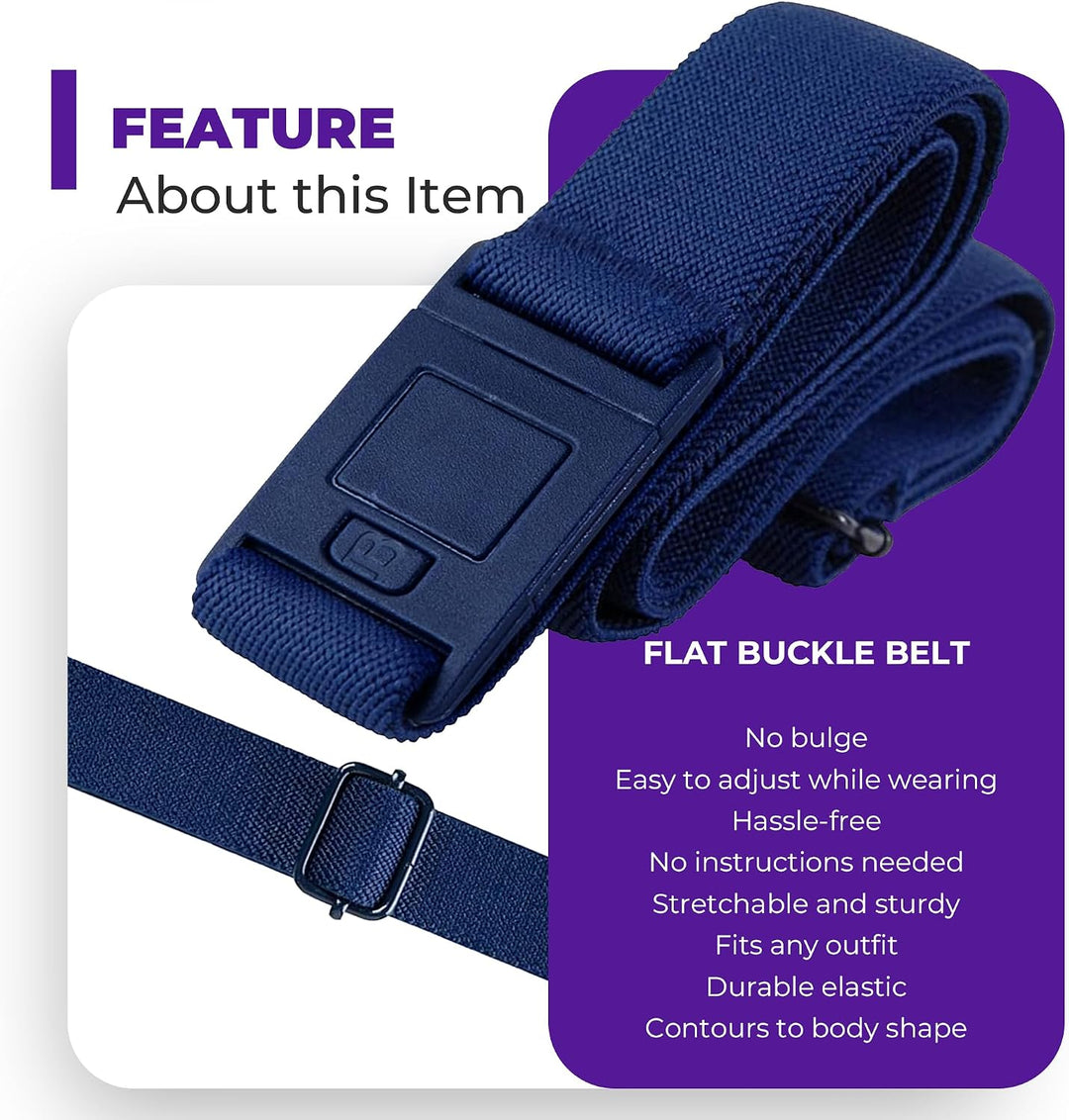 BELTAWAY-The Square Adjustable No Show Flat Buckle Belt Comfortably Holds Your Pants Up Plus Size (1
