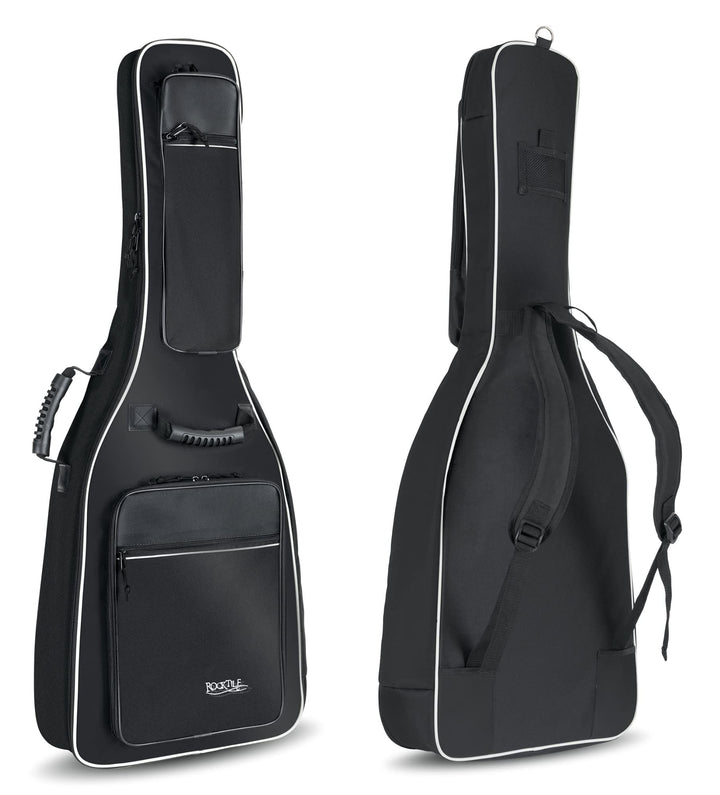 ROCKTILE 4/4 Klassik-Gitarrentasche Deluxe - gepolstert mit Rucksackgarnitur Gigbag für Konzertgitar