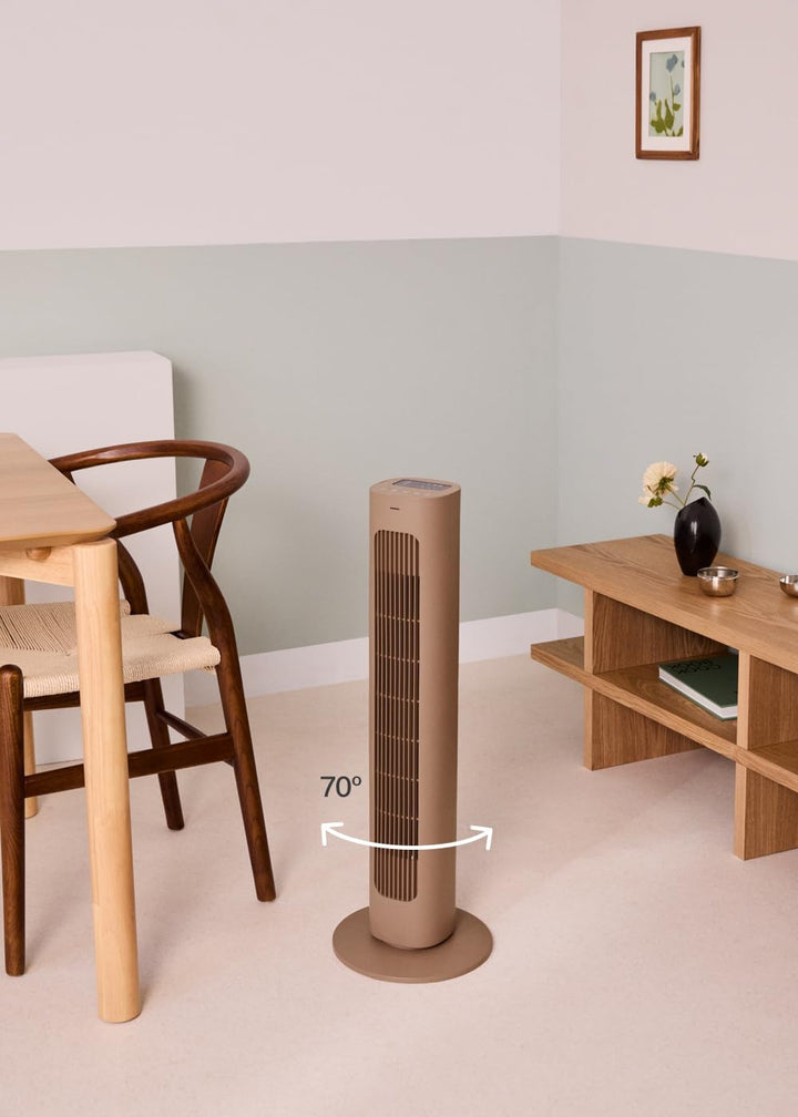 CREATE AIR TOWER Turmventilator, oszillierend, Mokka, programmierbar, 70°-Oszillation, leise, kompak