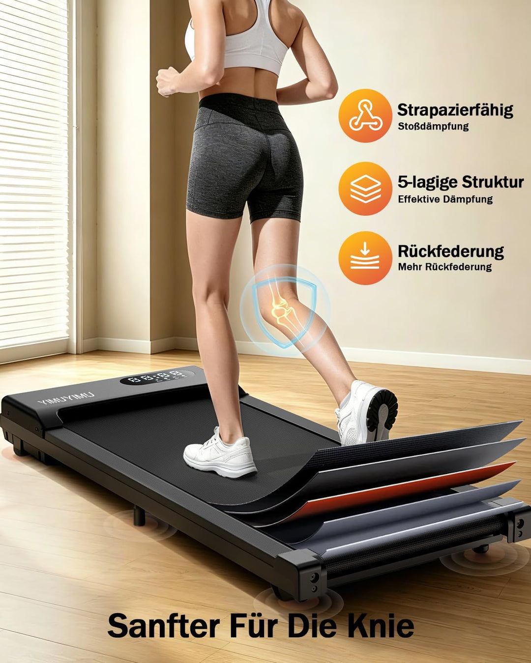 Walking Pad Klein, 6 km/h Laufband für Zuhause &amp; Büro Schreibtisch