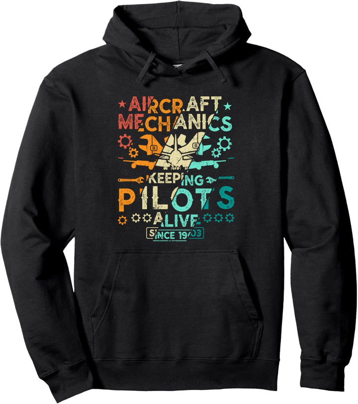 Flugzeug-Mechaniker, die Piloten am Flugzeug halten Pullover Hoodie