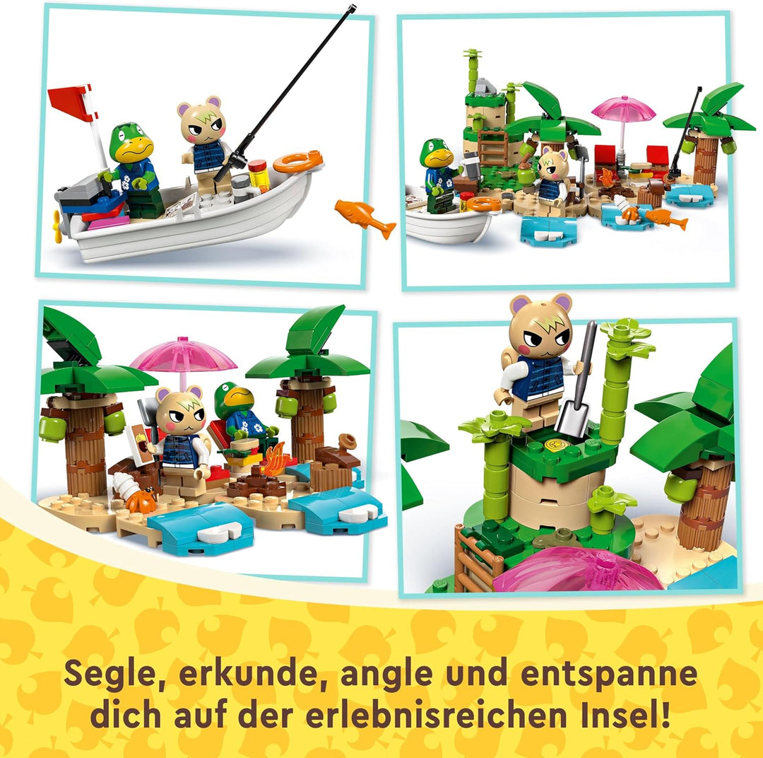 LEGO Animal Crossing Käptens Insel-Bootstour, kreatives Spielzeug für Kinder mit 2 Minifiguren aus d
