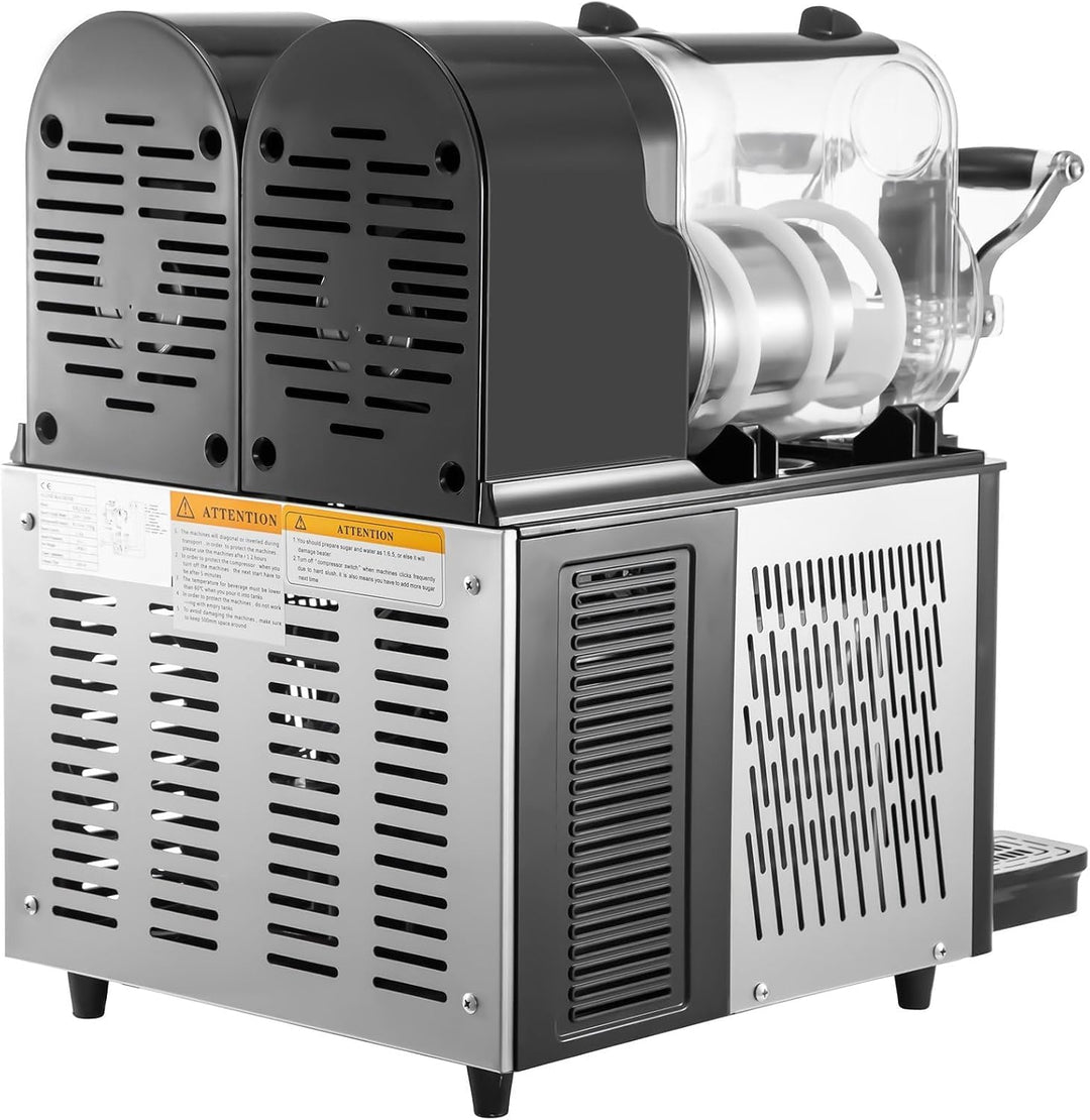 3Lx2 Slush Maschine für den gewerblichen Einsatz, 6L Gerät für gefrorene Getränke, 370W Kompressor,