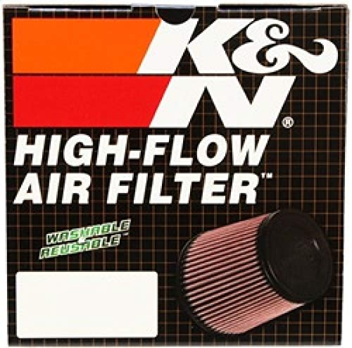 K&amp;N RP-4980 KFZ und Motorrad universeller Luftfilter mit Kohlefaser-Deckel, Rot