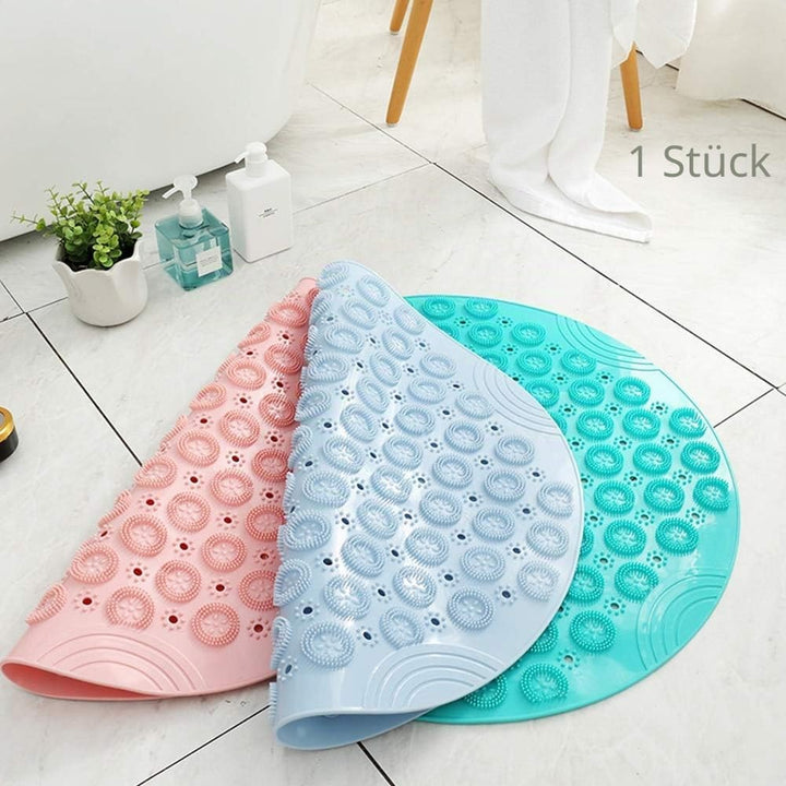PVC Badematte, rund, Duschmatte, rutschfest, Badezimmermatte, maschinenwaschbar, Badewannenmatte mit