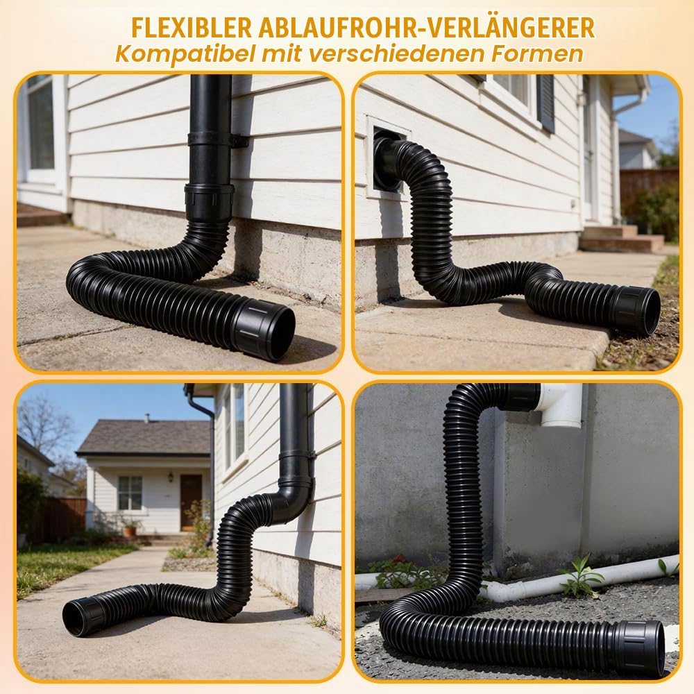 Dachrinne Flexible Fallrohr Verlängerung, Rundes Regenrinnen Fallrohr Ablauf Dachrinnen für Fallrohr