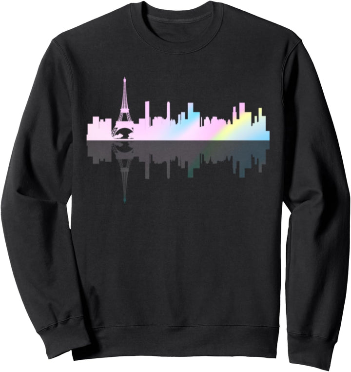 Paris Skyline Eiffelturm Pastellfarben Frankreich Souvenir Sweatshirt