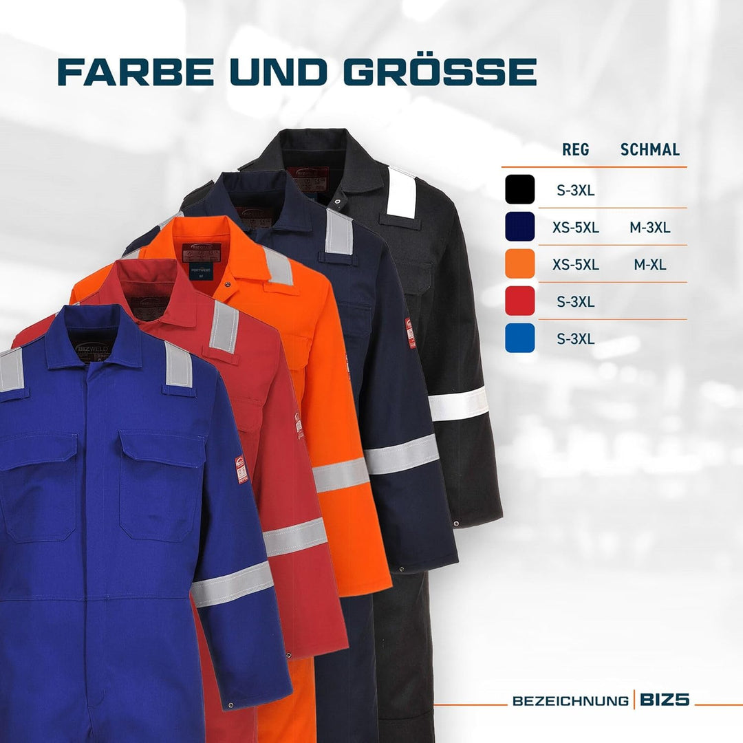 Portwest Bizweld Iona FR Overall, Grösse: 5XL, Farbe: Marine, BIZ5NAR5XL