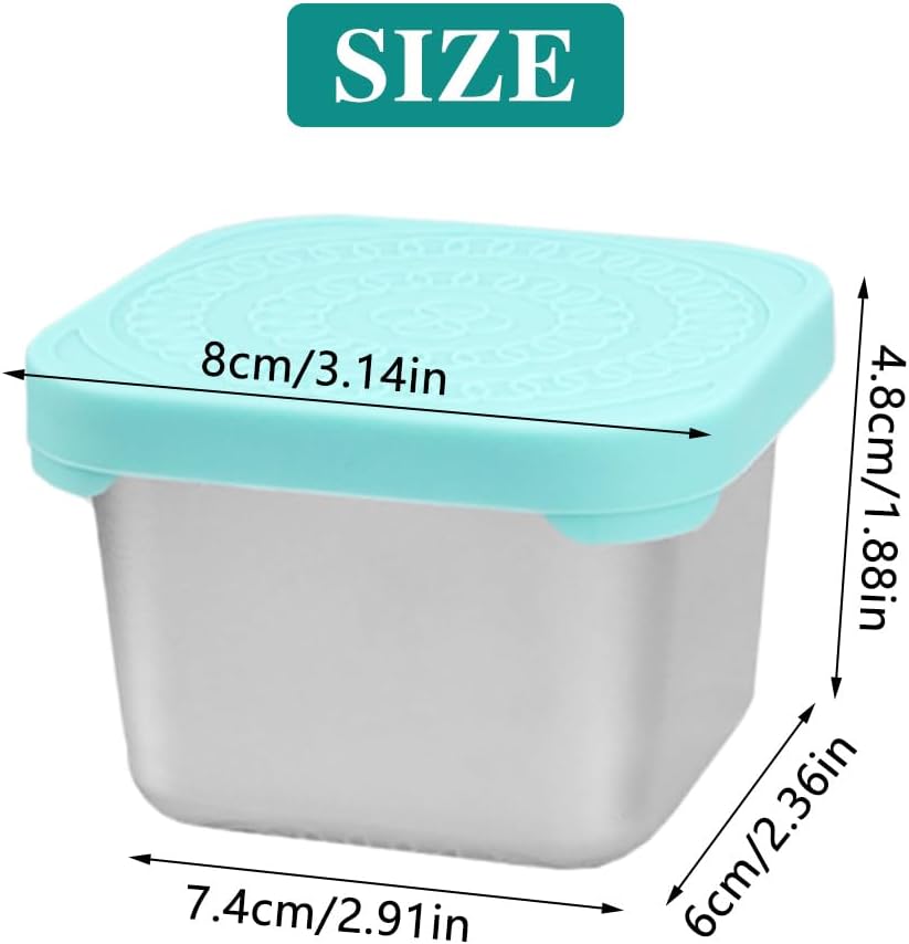 4 Stück Snackbox Edelstahl Salatdressing Behälter Saucen Behälter