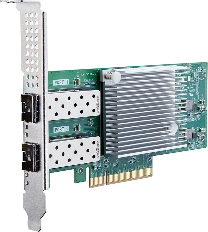 25G NIC Dual SFP28 Port Network Card with Low-Profile Bracket, with Intel E810- XXVAM2 Controller, C