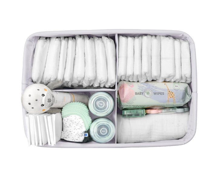 Kikkaboo Wickeltasche, Korb, Windelorganizer faltbar Griffe abnehmbare Trennwand, Farbe:blau, Blau