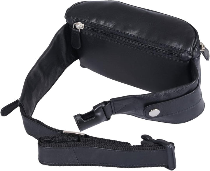 Gürteltasche LOUANA in Echt-Leder, schwarz, 26x11x7cm