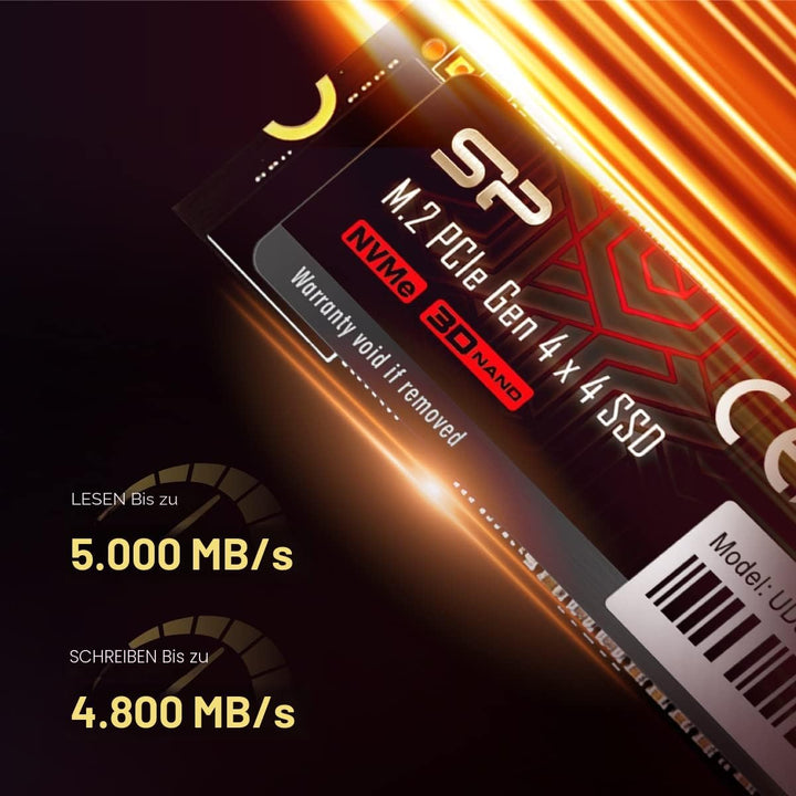 Silicon Power 2TB UD90 NVMe 4.0 Gen4 PCIe M.2 SSD R/W up to 5,000/4,800 MB/s (SP02KGBP44UD9005), 2TB